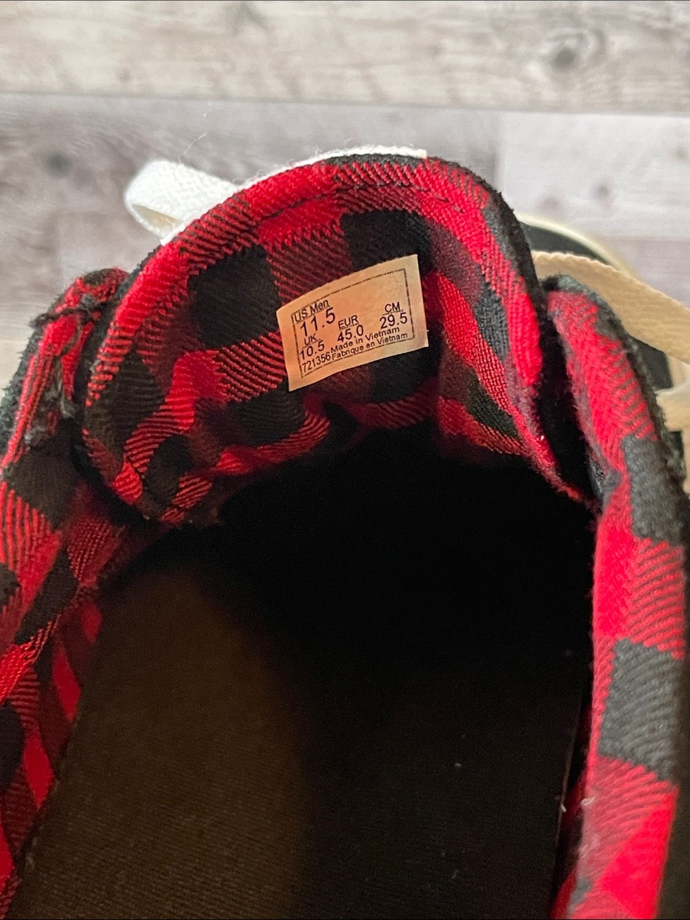 Vans Black Skate Sneakers with Red Plaid Lining - Picture 7 of 9